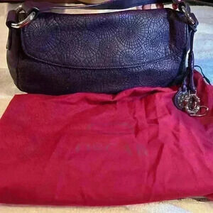 Vintage Oscar De La Renta Purple Leather Purse with Dust bag